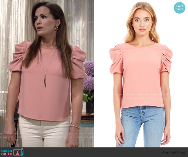 Merris Top by Amanda Uprichard worn by Chelsea Lawson (Melissa Claire Egan) on The Young and the Restless