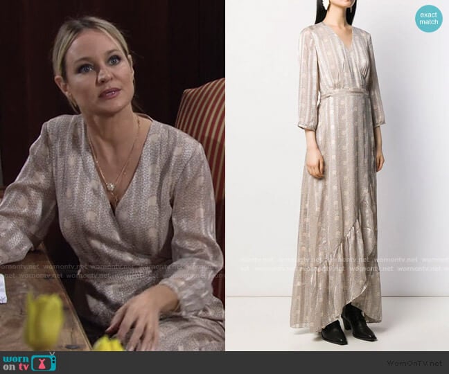 Pisy Asymmetric Wrap Dress by Ba&Sh worn by Sharon Newman (Sharon Case) on The Young and the Restless