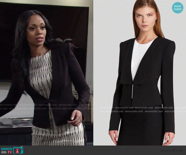 Penn Relaxed Blazer by Bcbgmaxazria worn by Amanda Sinclair (Mishael Morgan) on The Young and the Restless