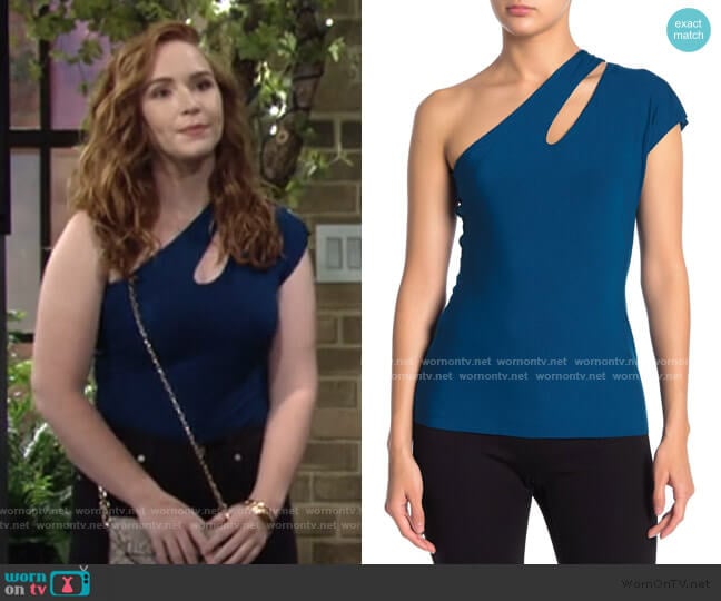 Athena One Shoulder Top by Bailey 44 worn by Mariah Copeland (Camryn Grimes) on The Young and the Restless