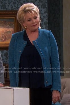 Bonnie's blue tweed jacket on Days of our Lives