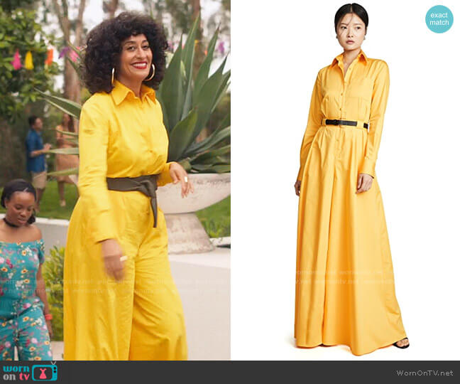 Brandon Maxwell Poplin Wide Leg Button Down Jumpsuit worn by Grace Davis (Tracee Ellis Ross) on The High Note