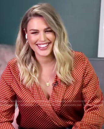 Carissa's dotted satin top on E! News Daily Pop