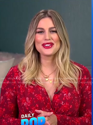 Carissa’s red floral wrap top on E! News Daily Pop