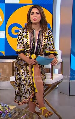 Cecilia’s mixed print midi dress on Good Morning America