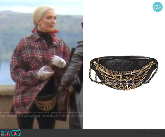 Quilted All About Chains Waist Belt Bag Black by Chanel worn by Erika Jayne on The Real Housewives of Beverly Hills