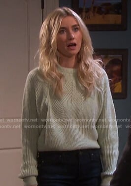 Claire's mint ribbed sweater on Days of our Lives