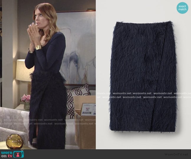 Feathered Wrap Skirt by Cos worn by Phyllis Summers (Michelle Stafford) on The Young and the Restless