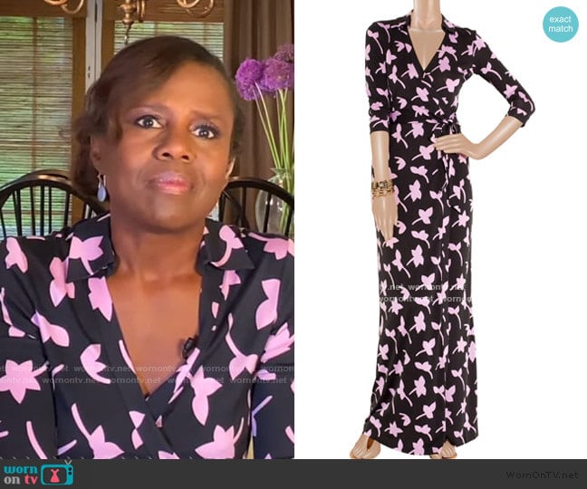 Abigail Floral-Print Wrap dress by Diane von Furstenberg worn by Deborah Roberts on Good Morning America