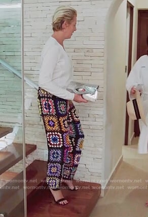 Dorinda’s multicolored crochet pants on The Real Housewives of New York City