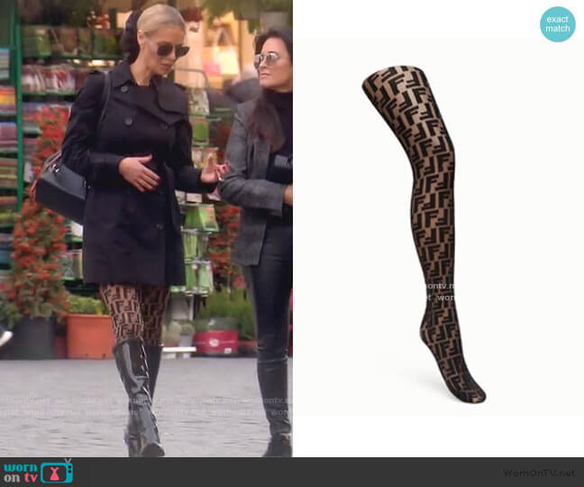 Logo Print Tights by Fendi worn by Dorit Kemsley on The Real Housewives of Beverly Hills