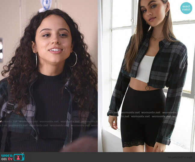 Plaid Flannel Cropped Shirt by Forever 21 worn by Moe Truax (Kiana Madeira) on Trinkets