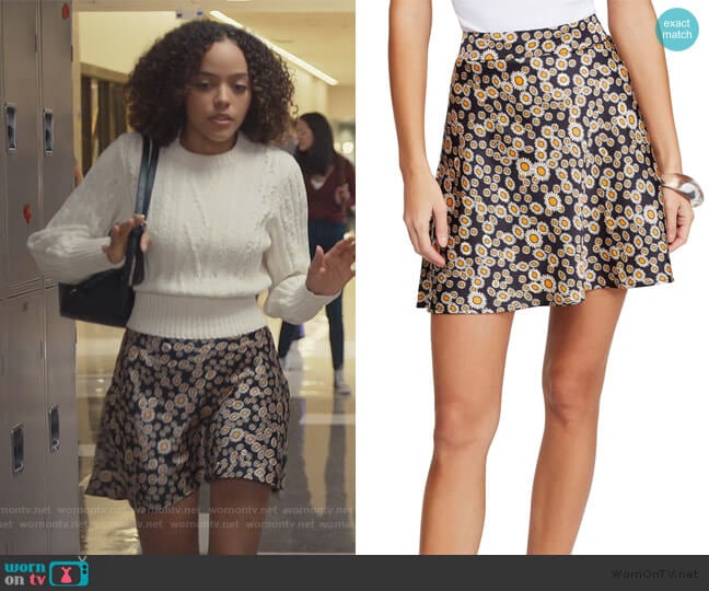 Phoebe Print Miniskirt by Free People worn by Tabitha Foster (Quintessa Swindell) on Trinkets