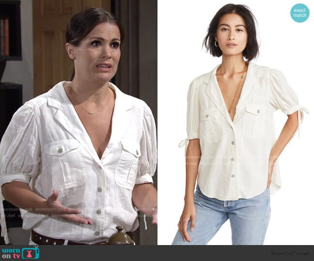 Safari Babe Top by Free People worn by Chelsea Lawson (Melissa Claire Egan) on The Young and the Restless