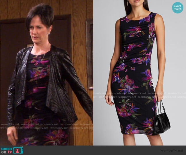 Floral Tulle Mesh Tank Dress by Fuzzi worn by Eve Donovan (Kassie DePaiva) on Days of our Lives