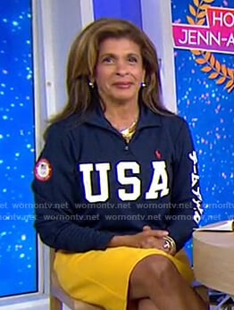 Hoda’s navy USA sweatshirt on Today