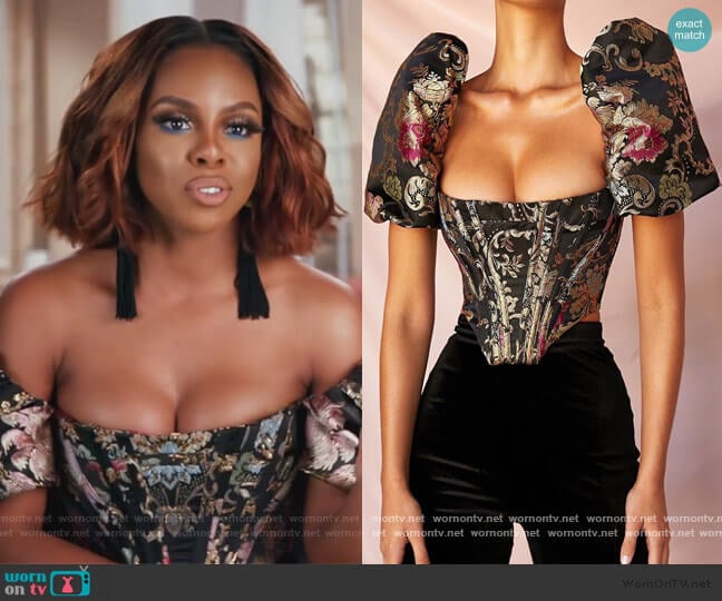 Isabella Top by House of CB worn by Candiace Dillard Bassett on The Real Housewives of Potomac