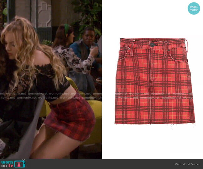 Viper Plaid Mini Skirt by Hudson Jeans worn by Claire Brady (Olivia Keegan) on Days of our Lives