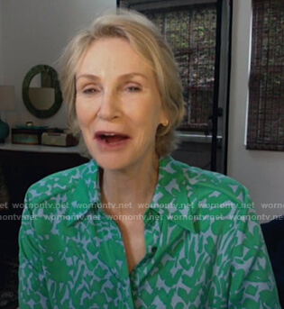 Jane Lynch’s green floral blouse on Today