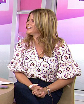 Jenna’s white and red eyelet blouse on Today