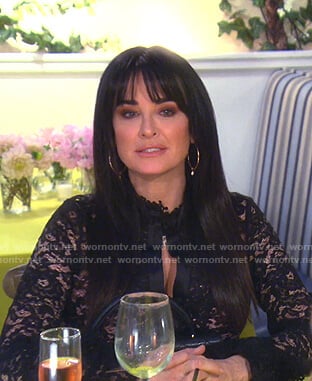 Kyle's black lace blouse on The Real Housewives of Beverly Hills