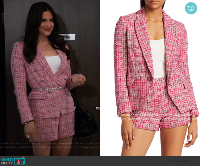 WornOnTV: Brook Lynn’s pink tweed blazer and shorts on General Hospital ...