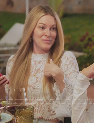 Leah's white lace top on The Real Housewives of New York City