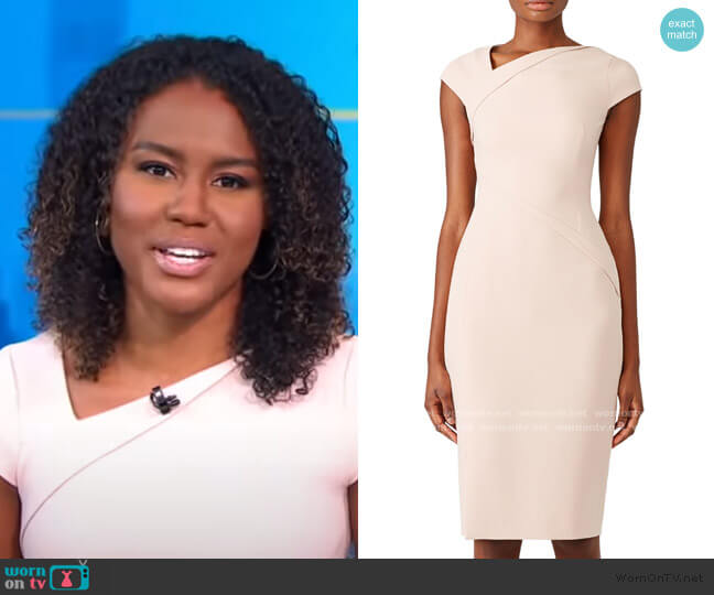 WornOnTV: Janai’s pink asymmetric neck dress on Good Morning America ...