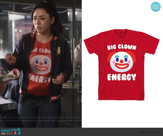 Big Clown Energy Tee by Look Human worn by Ella Lopez (Aimee Garcia) on Lucifer