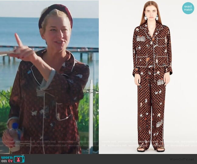 Catogram Print Pajamas by Louis Vuitton worn by Dorinda Medley on The Real Housewives of New York City