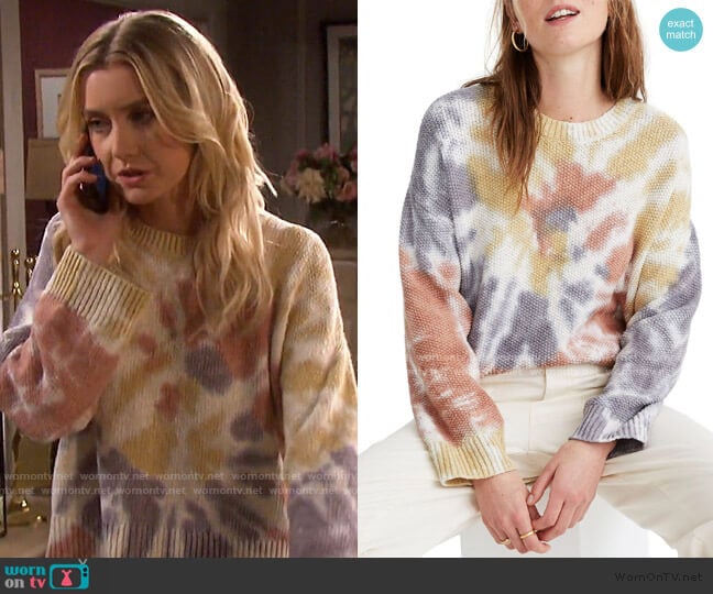 Tie Dye Westford Pullover Sweater by Madewell worn by Claire Brady (Isabel Durant ) on Days of our Lives