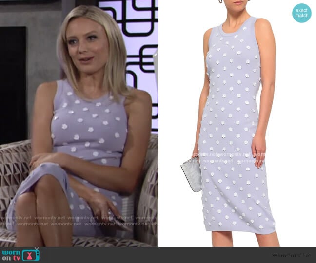 Floral-Appliqued Stretch-Knit Dress by MICHAEL Michael Kors worn by Abby Newman (Melissa Ordway) on The Young and the Restless