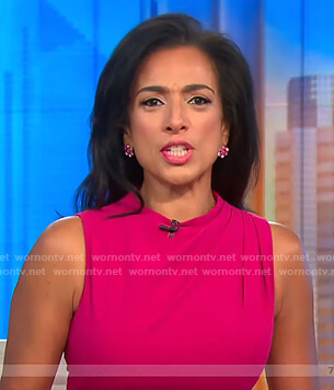 Michelle’s pink sleeveless sheath dress on CBS This Morning