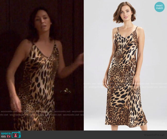 WornOnTV: Gwen’s leopard print slip dress and robe on Days of our Lives ...