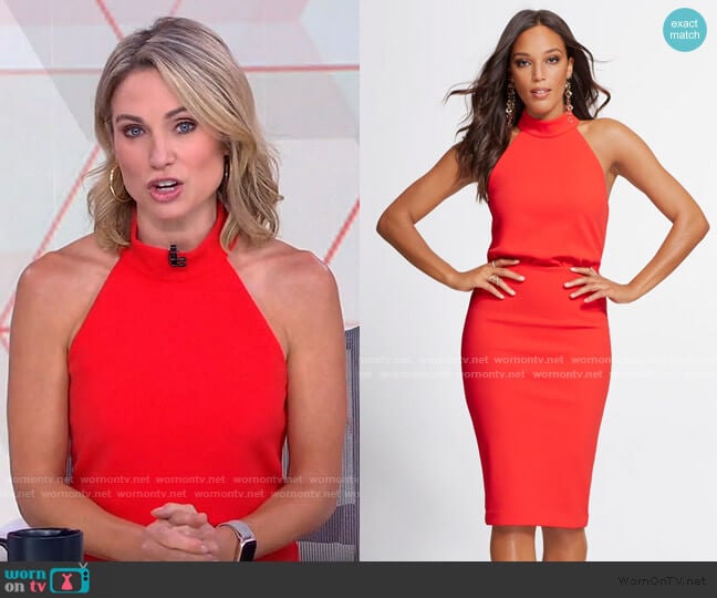 Halter Dress - Gabrielle Union Collection by New York & Company worn by Amy Robach on Good Morning America