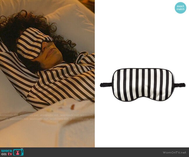 Olivia von Halle Nika Striped Sleep Mask worn by Grace Davis (Tracee Ellis Ross) on The High Note