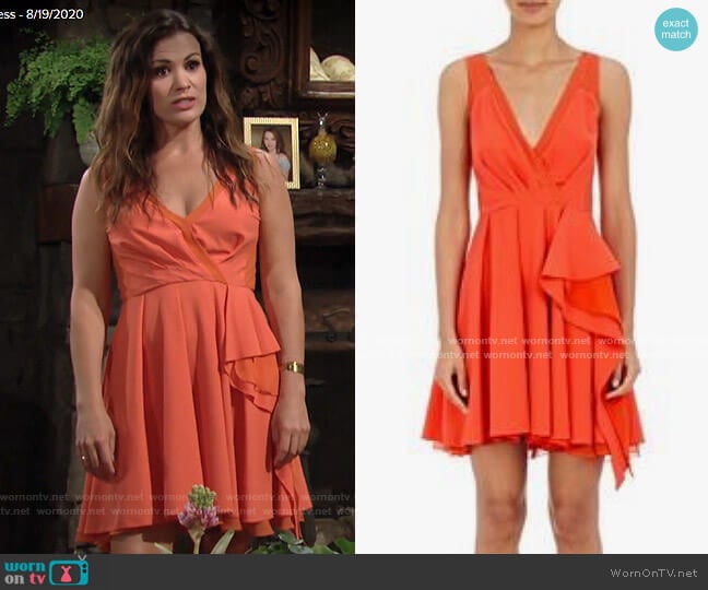 Philosophy Di Lorenzo Serafini Chiffon Surplice Dress worn by Chelsea Lawson (Melissa Claire Egan) on The Young and the Restless