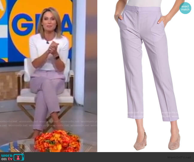 WornOnTV: Amy’s white ribbed shoulder top and purple pants on Good ...