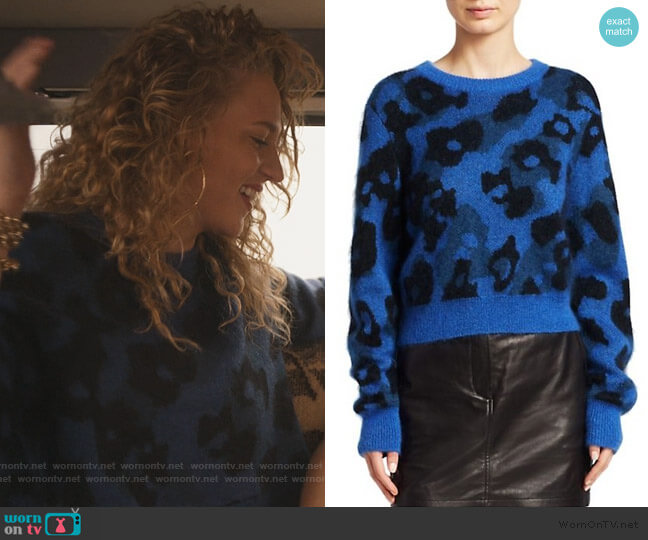 Leopard Print Boxy Knit Sweater by Rag and Bone worn by Katrina Cunningham on Trinkets