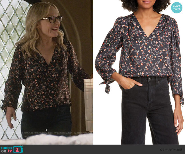 Lia Floral Top by Rebecca Taylor worn by Linda Martin (Rachael Harris) on Lucifer