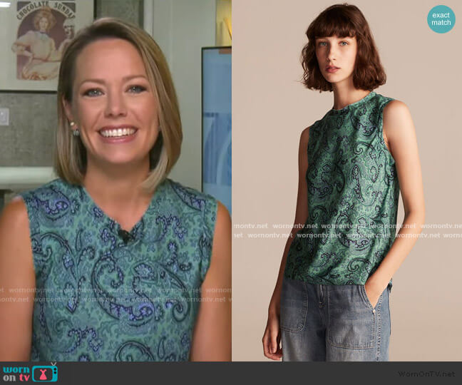 Tailored Margaux Paisley Sleeveless Top by Rebecca Taylor worn by Dylan Dreyer on Today