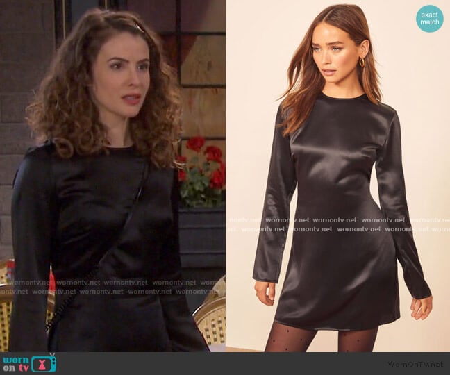 Bernadette Dress by Reformation worn by Sarah Horton (Linsey Godfrey) on Days of our Lives