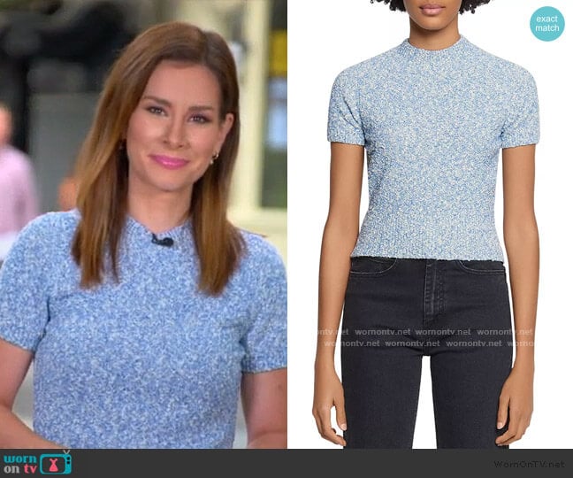 WornOnTV: Rebecca’s blue short sleeve knit top on Good Morning America ...