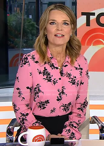 Savannah’s pink floral blouse on Today