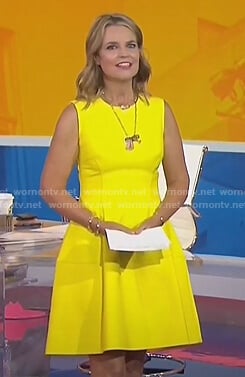 Savannah’s yellow sleeveless flare dress on Today