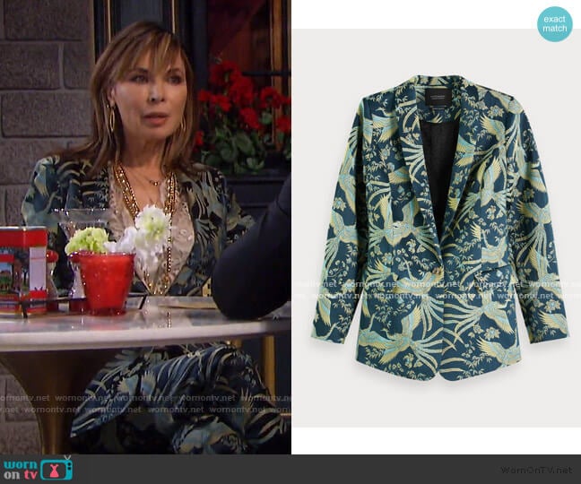 Jacquard Blazer by Scotch & Soda worn by Kate Roberts (Lauren Koslow) on Days of our Lives