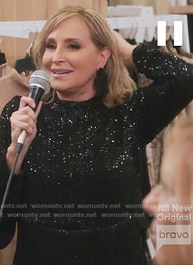 Sonja’s black sequin maxi dress on The Real Housewives of New York City