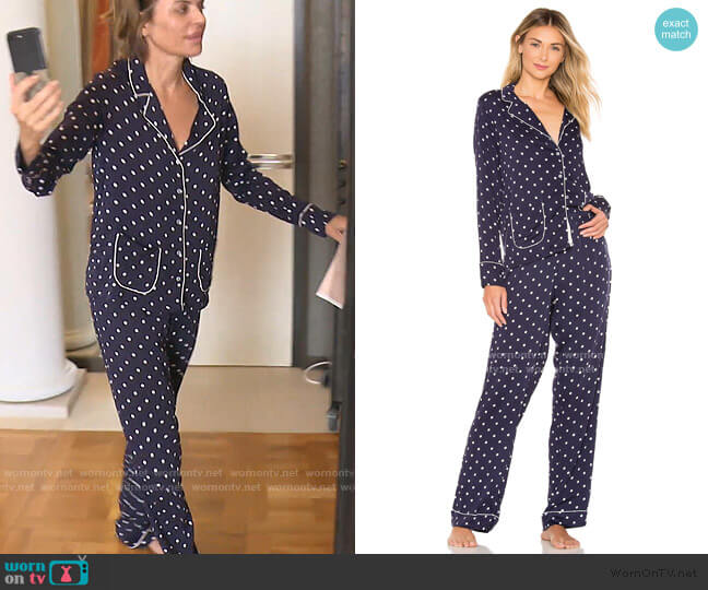 Notch Collar PJ Set by Splendid worn by Lisa Rinna on The Real Housewives of Beverly Hills