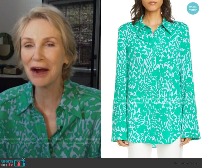 Floral Markings Print Shirt by St. John worn by Jane Lynch on Today Show