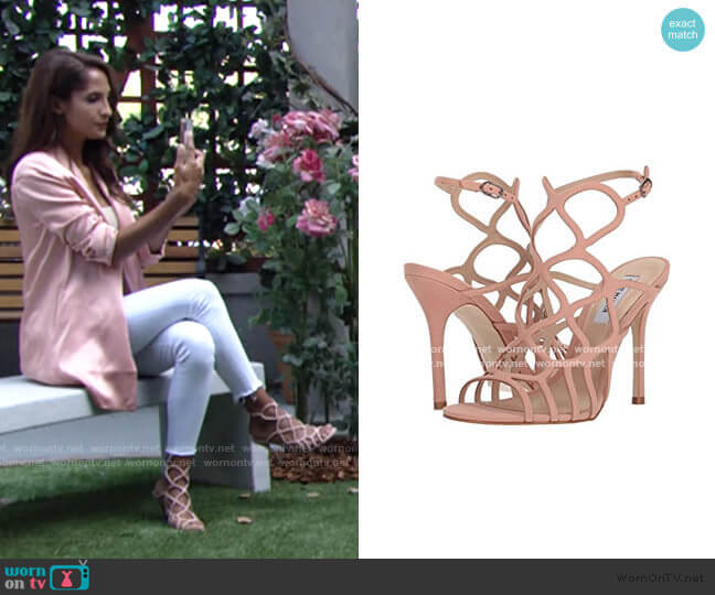 Teagen Sandals in Blush by Steve Madden worn by Lily Winters (Christel Khalil) on The Young and the Restless